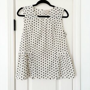 J Crew Factory Sleeveless Flounce Top Polka Dot Sleeveless Blouse size 4